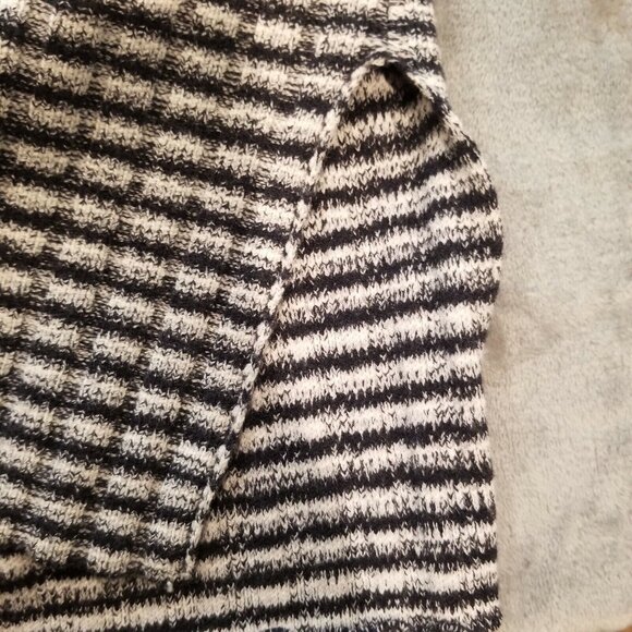 Theory Belira Evian Medium Black Striped Wool Blend Knit Tunic Sweater Pullover - Picture 5 of 8